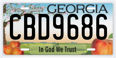 GA license plate CBD9686