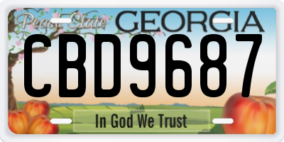 GA license plate CBD9687