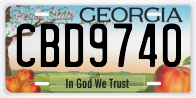GA license plate CBD9740