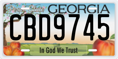 GA license plate CBD9745