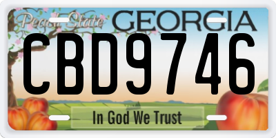 GA license plate CBD9746