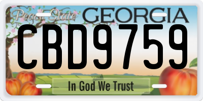 GA license plate CBD9759