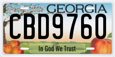 GA license plate CBD9760