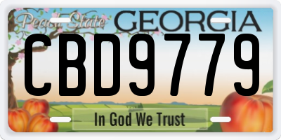 GA license plate CBD9779
