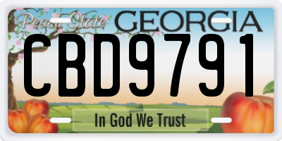 GA license plate CBD9791