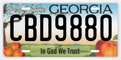 GA license plate CBD9880