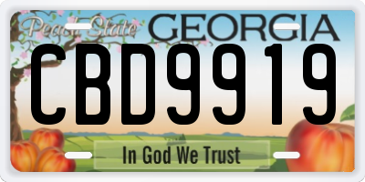 GA license plate CBD9919