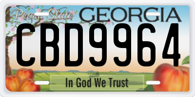 GA license plate CBD9964