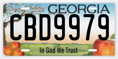 GA license plate CBD9979