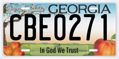 GA license plate CBE0271