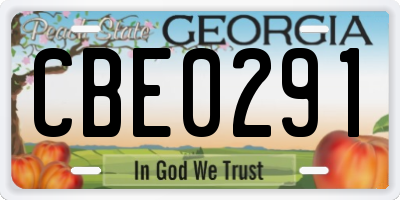 GA license plate CBE0291