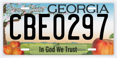 GA license plate CBE0297