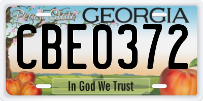 GA license plate CBE0372