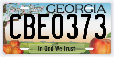 GA license plate CBE0373