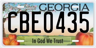 GA license plate CBE0435