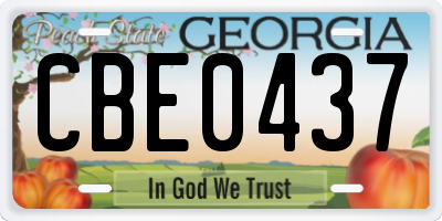 GA license plate CBE0437