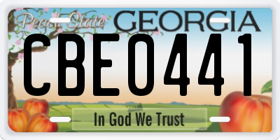 GA license plate CBE0441