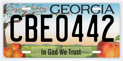 GA license plate CBE0442