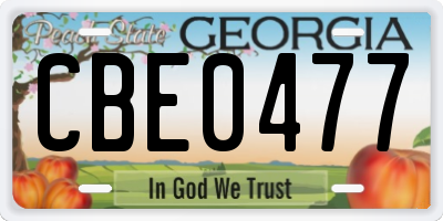 GA license plate CBE0477