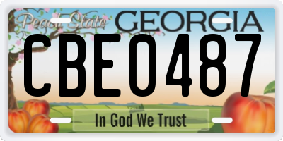 GA license plate CBE0487