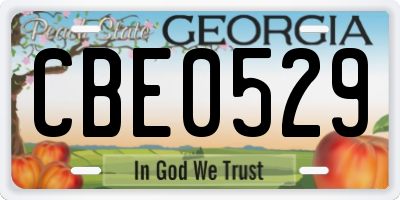GA license plate CBE0529
