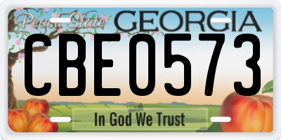 GA license plate CBE0573