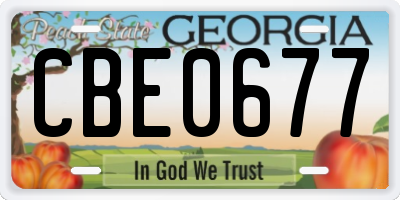 GA license plate CBE0677