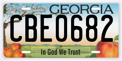 GA license plate CBE0682