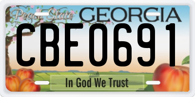 GA license plate CBE0691