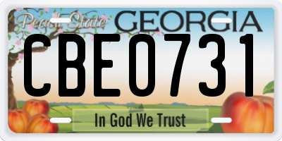 GA license plate CBE0731