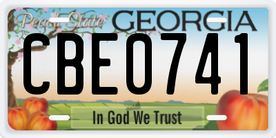 GA license plate CBE0741