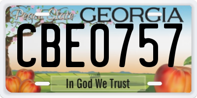 GA license plate CBE0757