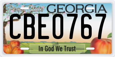 GA license plate CBE0767