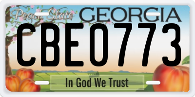 GA license plate CBE0773