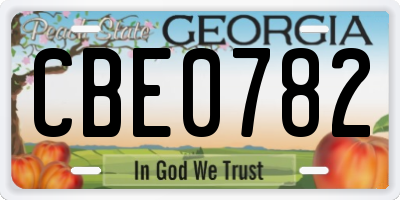 GA license plate CBE0782