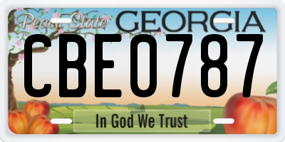 GA license plate CBE0787