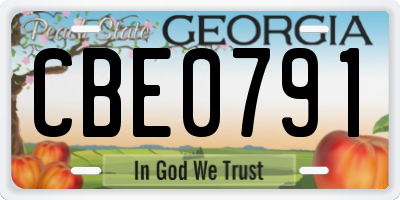 GA license plate CBE0791