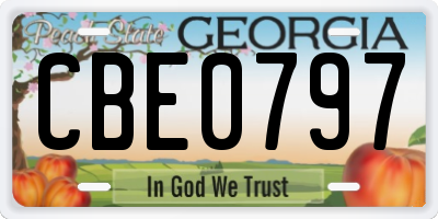 GA license plate CBE0797