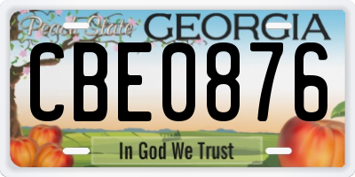 GA license plate CBE0876