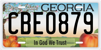 GA license plate CBE0879