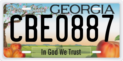 GA license plate CBE0887