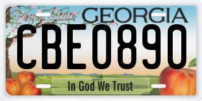 GA license plate CBE0890