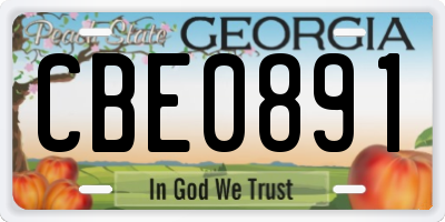 GA license plate CBE0891