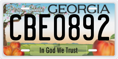 GA license plate CBE0892