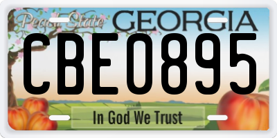 GA license plate CBE0895