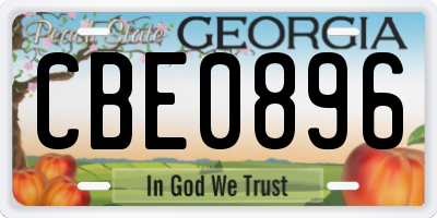 GA license plate CBE0896