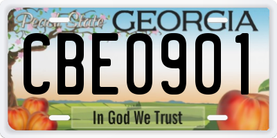 GA license plate CBE0901