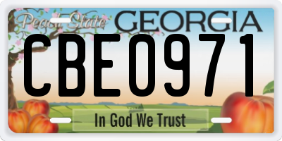 GA license plate CBE0971