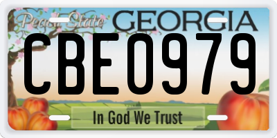 GA license plate CBE0979