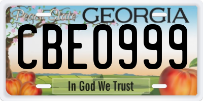 GA license plate CBE0999